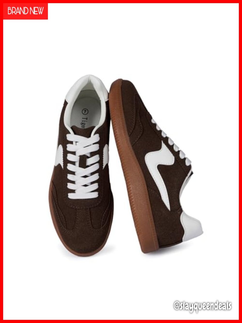 Women's Retro Lace-Up Sneakers Casual Tennis Shoes Gum Sole